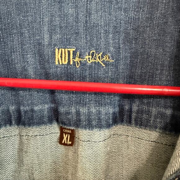 Upcycled Kit From The Kloth Amelia Denim Trucker Jacket w/Flannel Shirt Size XL - Picture 7 of 12